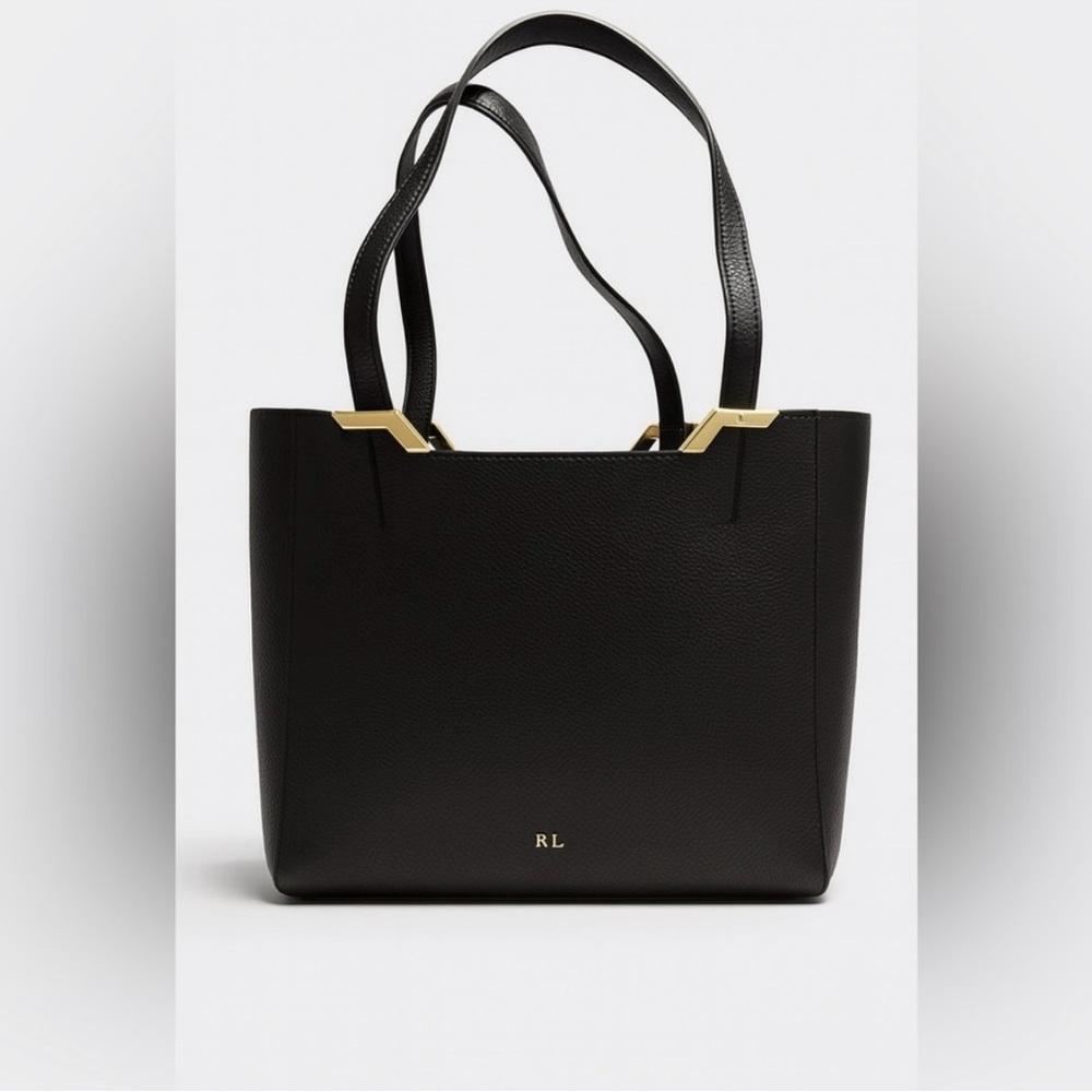 Ralph Lauren Black Tote with Gold Details
